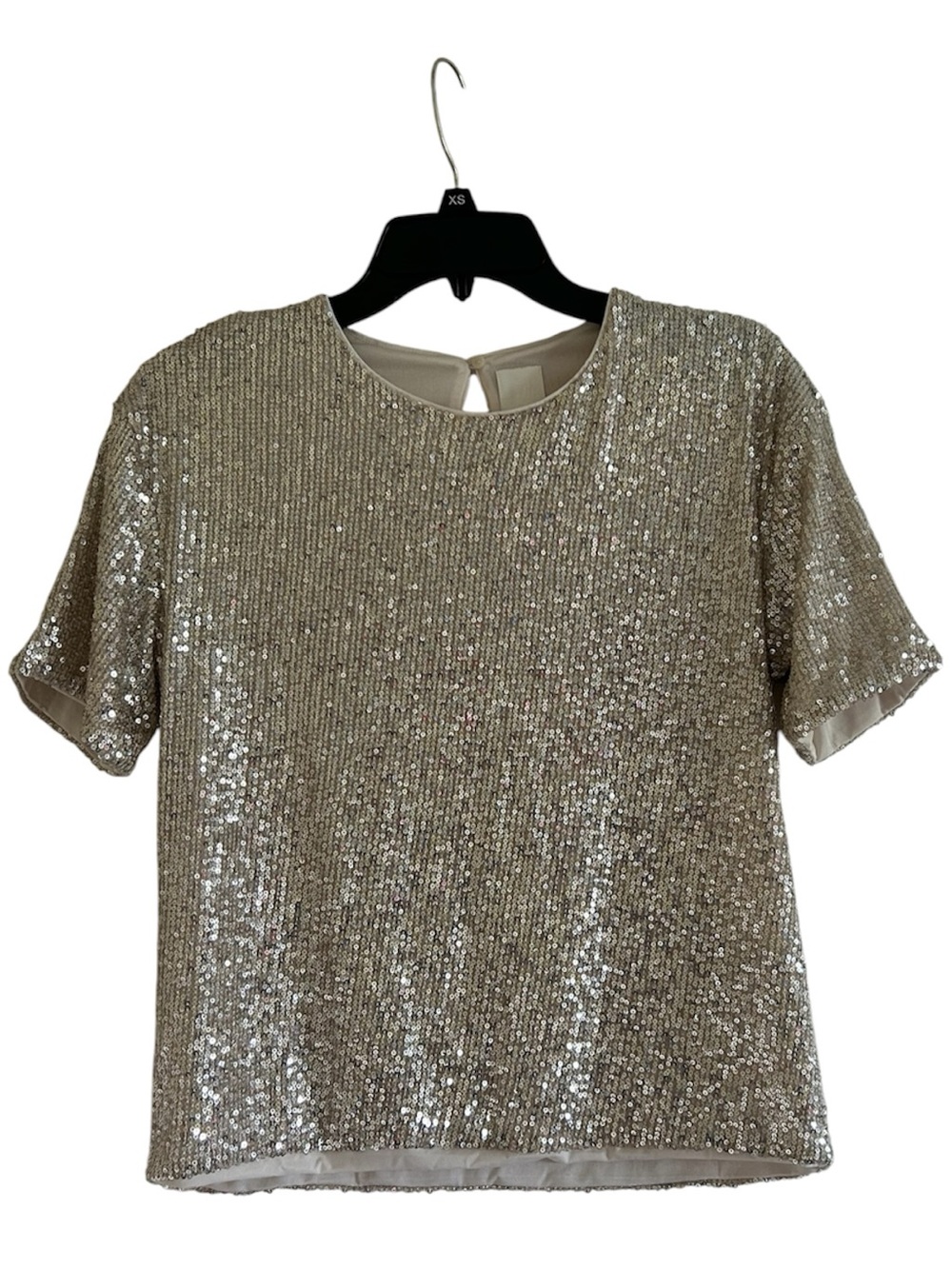 H&M Sequin Silver and Gold Size XS Short Sleeve Blouse